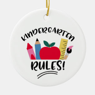 Regels voor kinderen keramisch ornament