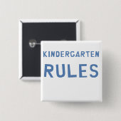 Regels voor kinderen vierkante button 5,1 cm (Voorkant /achterkant)