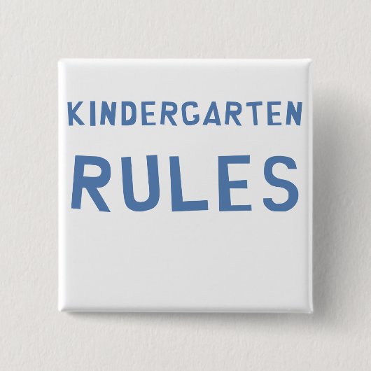 Regels voor kinderen vierkante button 5,1 cm (Voorkant)