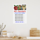 Regels voor klaslokalen van leraren . door SRF Poster (Keuken)