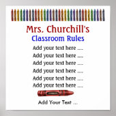 Regels voor klaslokalen van leraren . door SRF Poster (Voorkant)