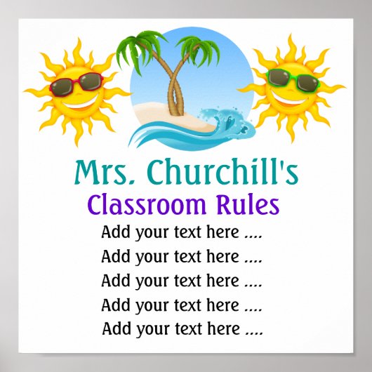 Regels voor klaslokalen van leraren . door SRF Poster (Voorkant)