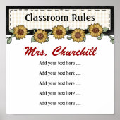 Regels voor klaslokalen van leraren op school LG.  Poster (Voorkant)