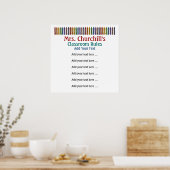 Regels voor klaslokalen van leraren op school LG.  Poster (Keuken)