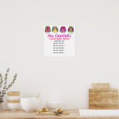 Regels voor klaslokalen van leraren op school LG.  Poster (Keuken)