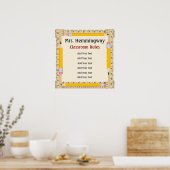 Regels voor leerlingenklaslokaal op school / Doels Poster (Keuken)