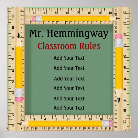 Regels voor leerlingenklaslokaal op school / Doels Poster (Voorkant)