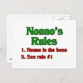 Regels voor nonno (Italiaanse grootvader) Briefkaart (Voorkant / Achterkant)