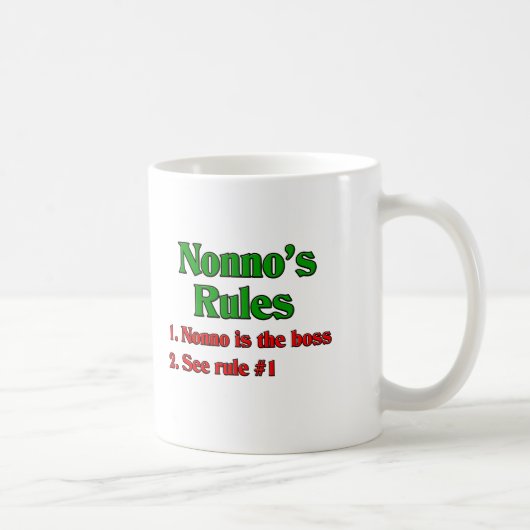 Regels voor nonno (Italiaanse grootvader) Koffiemok (Rechts)
