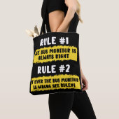 Regels voor schoolbusmonitor tote bag (Dichtbij)