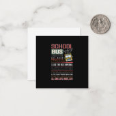 Regels voor schoolbusveiligheid T, bestuurder van Notitiekaartje (Voorkant / Achterkant in situ)