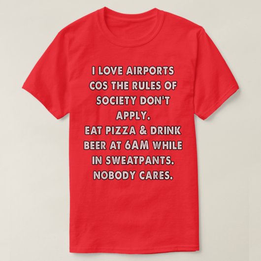 regels voor vliegtickets t-shirt (Design voorkant)