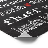 Regels voor waskamer Chalkboard Poster (Hoek)