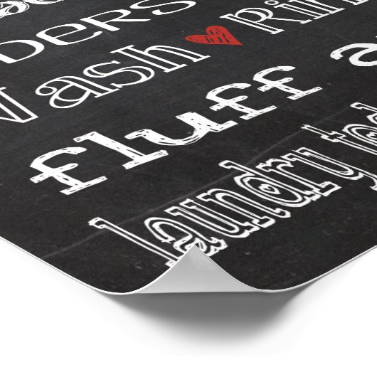 Regels voor waskamer Chalkboard Poster (Hoek)
