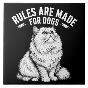 Regels Zijn Gemaakt Voor Honden - Grappige Kattenl Tegeltje