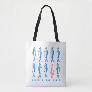 "Regels zijn voor Verliezers" Grappige Boho Kust  Tote Bag