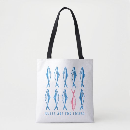 "Regels zijn voor Verliezers" Grappige Boho Kust Tote Bag (Voorkant)