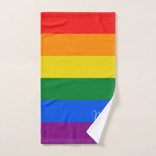 Regelstrepen voor regenboogvlaggen bad handdoek (Handdoek)