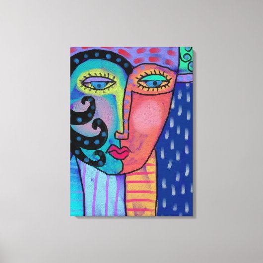 Regen Abstract Digitaal Schilderen van een Vrouw Canvas Afdruk (Voorkant)