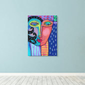 Regen Abstract Digitaal Schilderen van een Vrouw Canvas Afdruk (Insitu (Houten vloer))