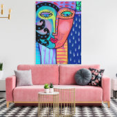 Regen Abstract Digitaal Schilderen van een Vrouw Canvas Afdruk (Insitu (Woonkamer))