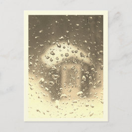 Regen bevriezen op venster Vintage Briefkaart