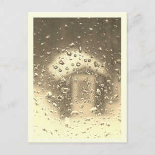 Regen bevriezen op venster Vintage Briefkaart
