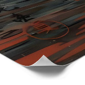 Regen bij Asakusa Kannon Tempel 1933 Poster (Hoek)