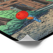 Regen bij Enryakuji Temple Asano Takeji shin hanga Poster (Hoek)