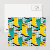 Regen Boots kleurrijk Briefkaart (Voorkant / Achterkant)