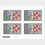 Regen Bunnies bookplate Rechthoekige Sticker (Vel)