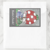 Regen Bunnies bookplate Rechthoekige Sticker (Tas)