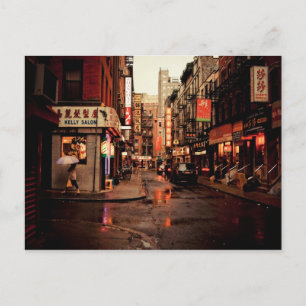 Regen - Chinatown - New York City Briefkaart