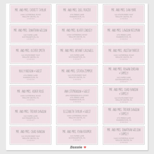 Regen Cloud Pink Baby shower Guest Adresetiketten Sticker (Vel)