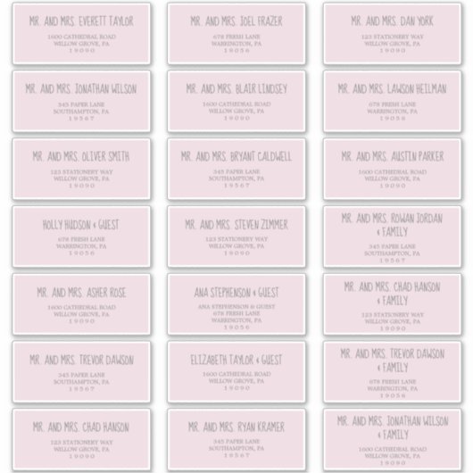 Regen Cloud Pink Baby shower Guest Adresetiketten Sticker (Voorkant)