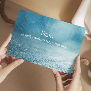 Regen, confetti uit de lucht - Inspirerend Quote Briefkaart