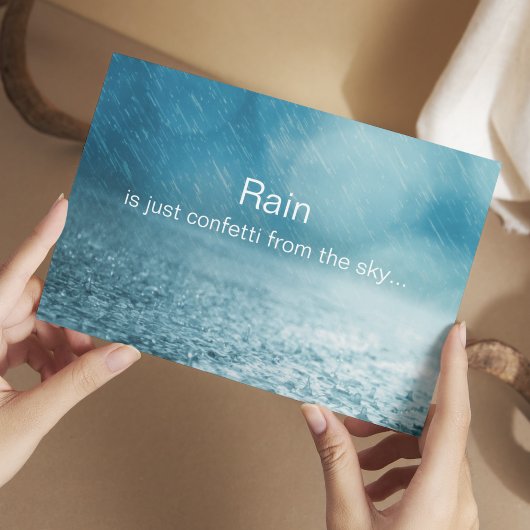 Regen, confetti uit de lucht - Inspirerend Quote Briefkaart