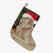 Regen de kerststop van de Cute Weimaraner Dog Kleine Kerstsok (Voorkant (Hangend))
