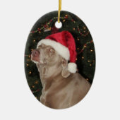 Regen de Weimaraner - een kerstversiering Keramisch Ornament (Voorkant)