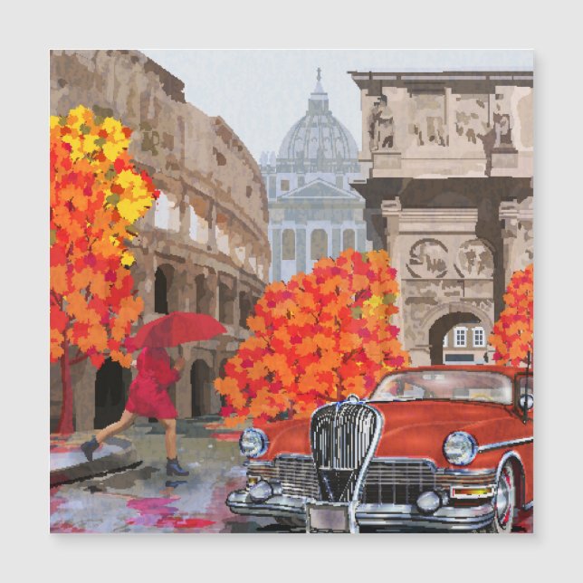 Regen doordrenkte Rome Vintage Poster (Voorkant)