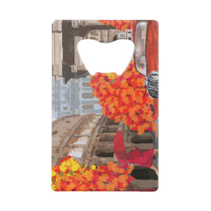 Regen doordrenkte Rome Vintage Poster Creditkaart Flessenopener