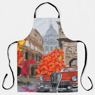 Regen doordrenkte Rome Vintage Poster Schort