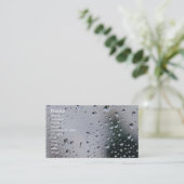 Regen druppels op de glazen Visitekaartje kaart (Staand voorkant)