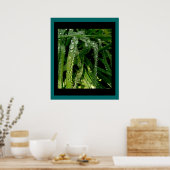 Regen druppels op grasafdrukken poster (Keuken)