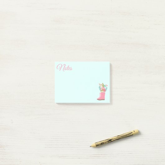 Regen en bloemen notities post-it® notes (Op bureau)