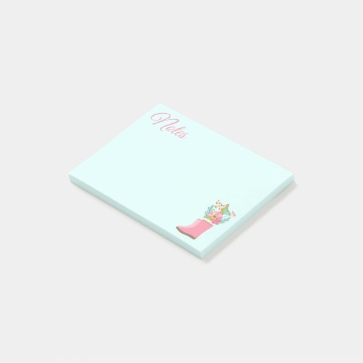 Regen en bloemen notities post-it® notes (Schuin)