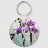 regen en orchideeën sleutelhanger (Voorkant)