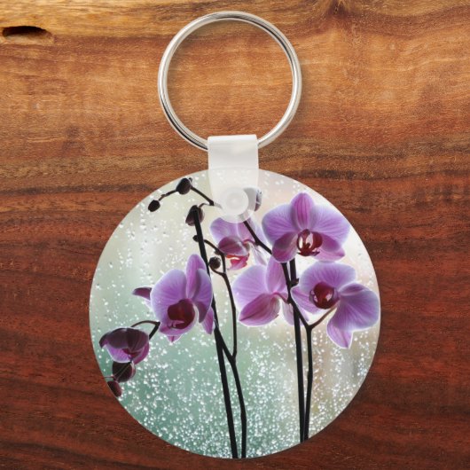 regen en orchideeën sleutelhanger (Voorkant)