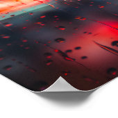 Regen en stadsverlichting poster (Hoek)