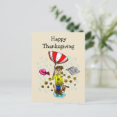 Regen en winderige dag Happy Thanksgiving Briefkaart (Staand voorkant)